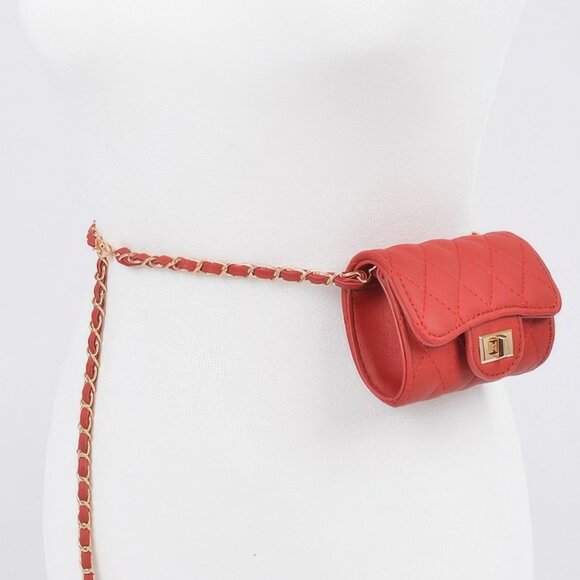 Quilted Mini Bag W/ Chain Belt - Picture 9 of 9